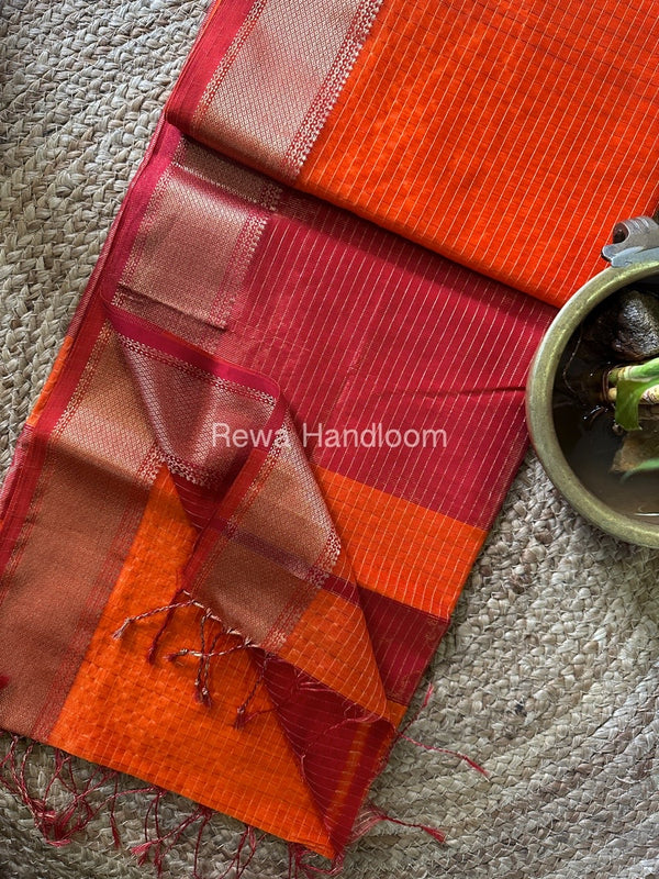 Maheshwari Zari Checks Saree