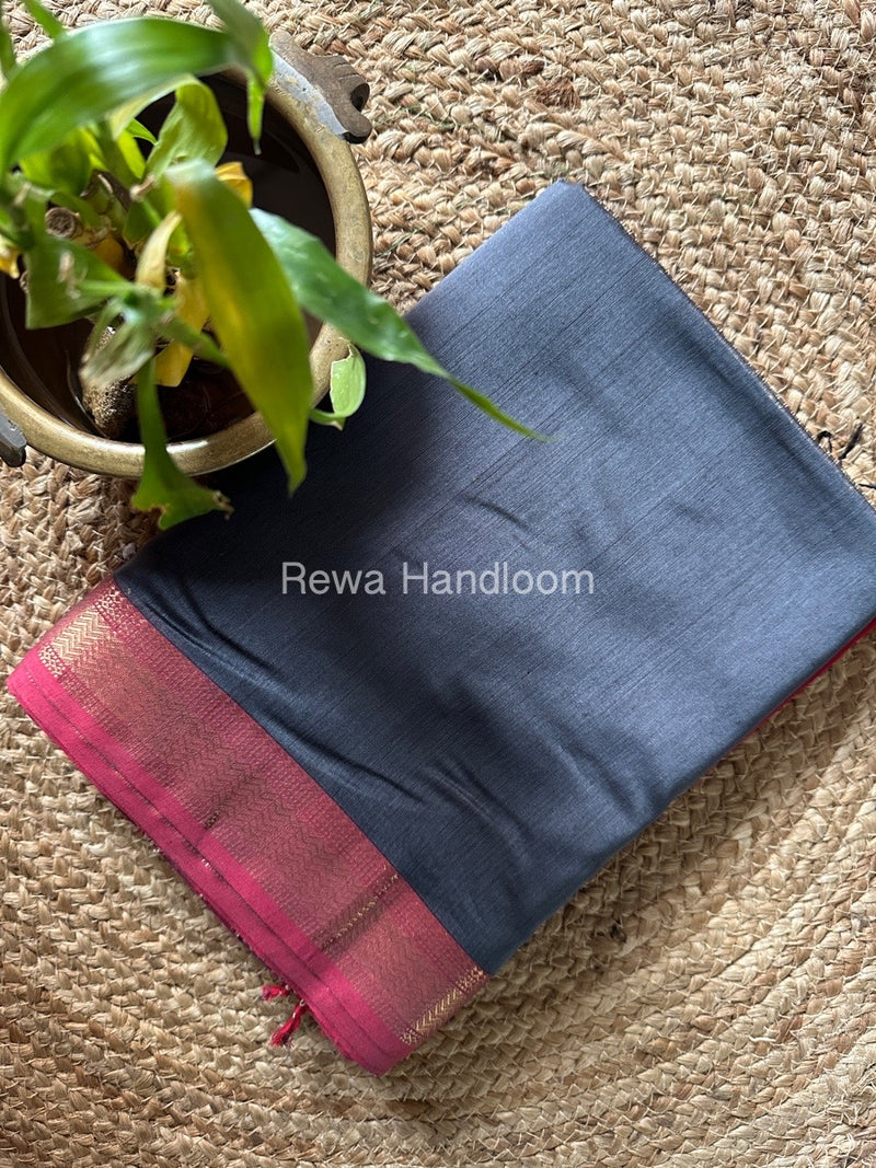 Maheshwari Grey Gichha Pallu Saree GP055