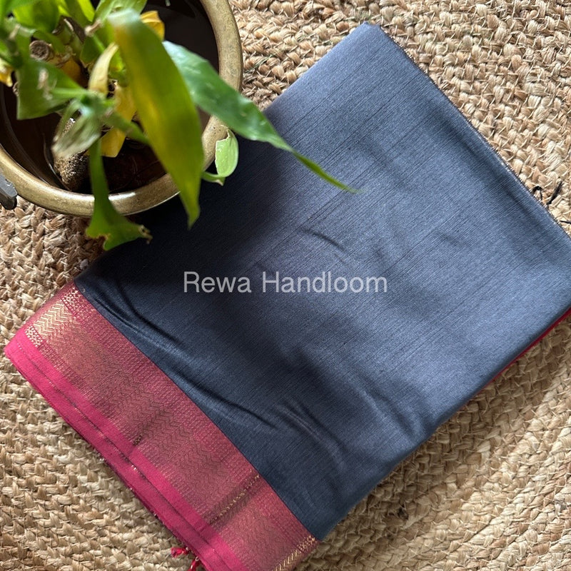 Maheshwari Grey Gichha Pallu Saree GP055