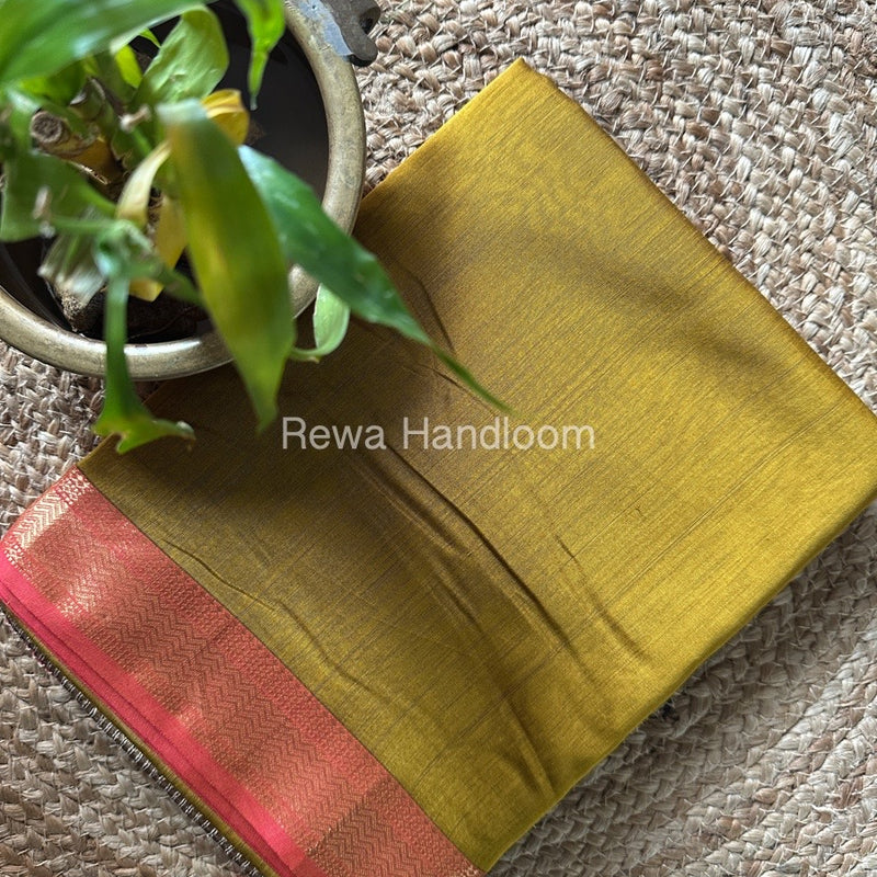Maheshwari Mustard Yellow Gichha Pallu Saree GP057