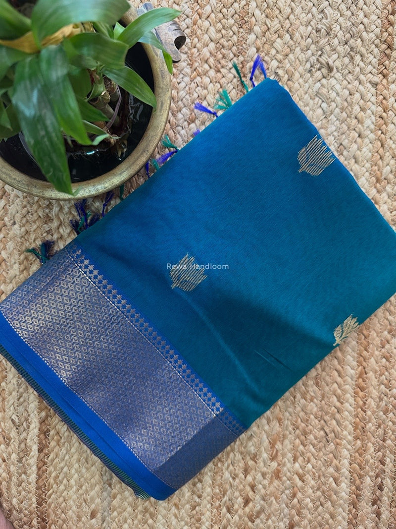 Morpankhi Butta Zari Border Maheshwari Saree LBSS01