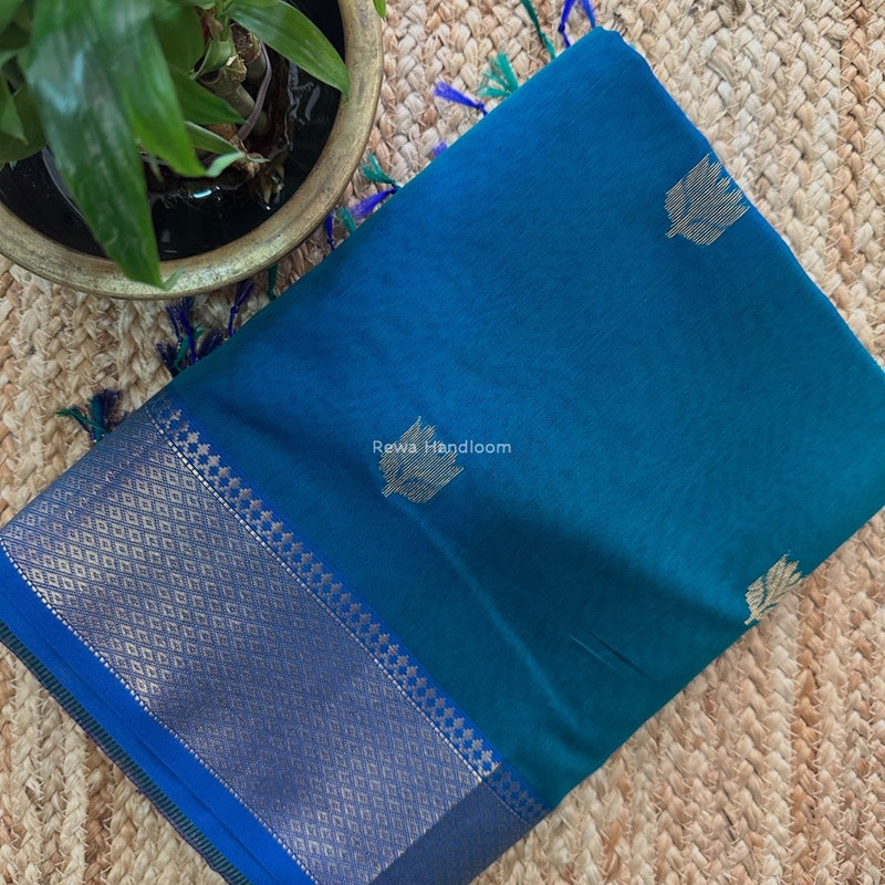 Morpankhi Butta Zari Border Maheshwari Saree LBSS01