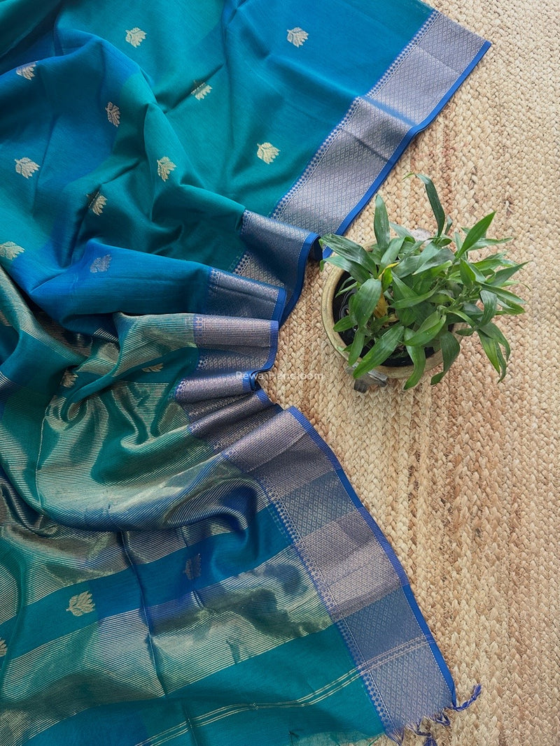 Morpankhi Butta Zari Border Maheshwari Saree LBSS01