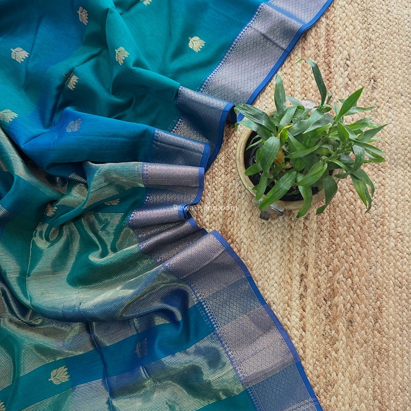 Morpankhi Butta Zari Border Maheshwari Saree LBSS01
