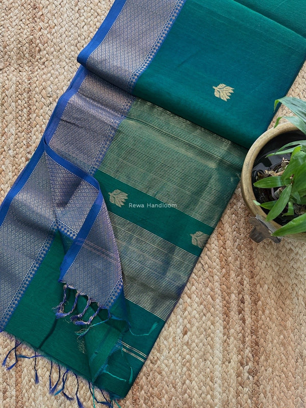 Butta Zari Border Maheshwari Saree 