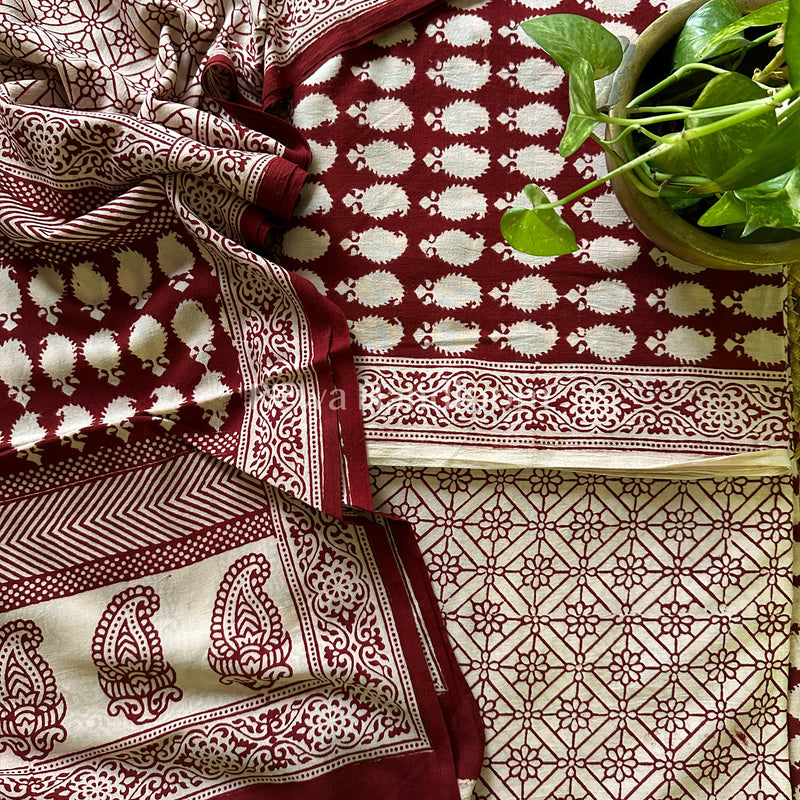 Bagh Print Cotton Suit