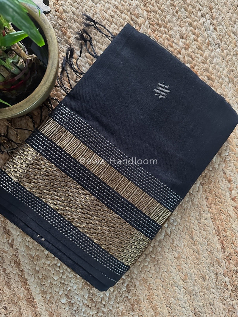 Maheshwari Black Butti Saree TPBS03