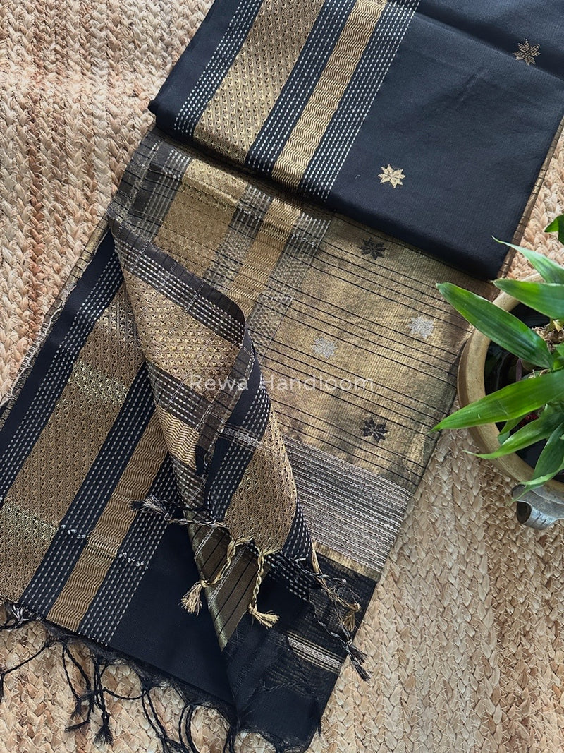 Maheshwari Black Butti Saree TPBS03