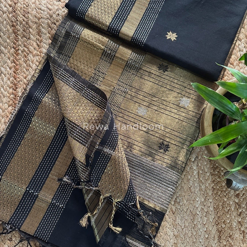 Maheshwari Black Butti Saree TPBS03