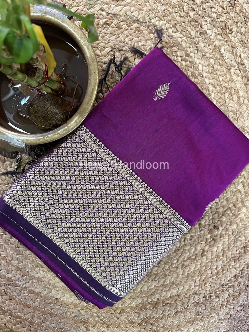 Maheshwari Dark Magenta Resham Thread Butti Saree RBS76
