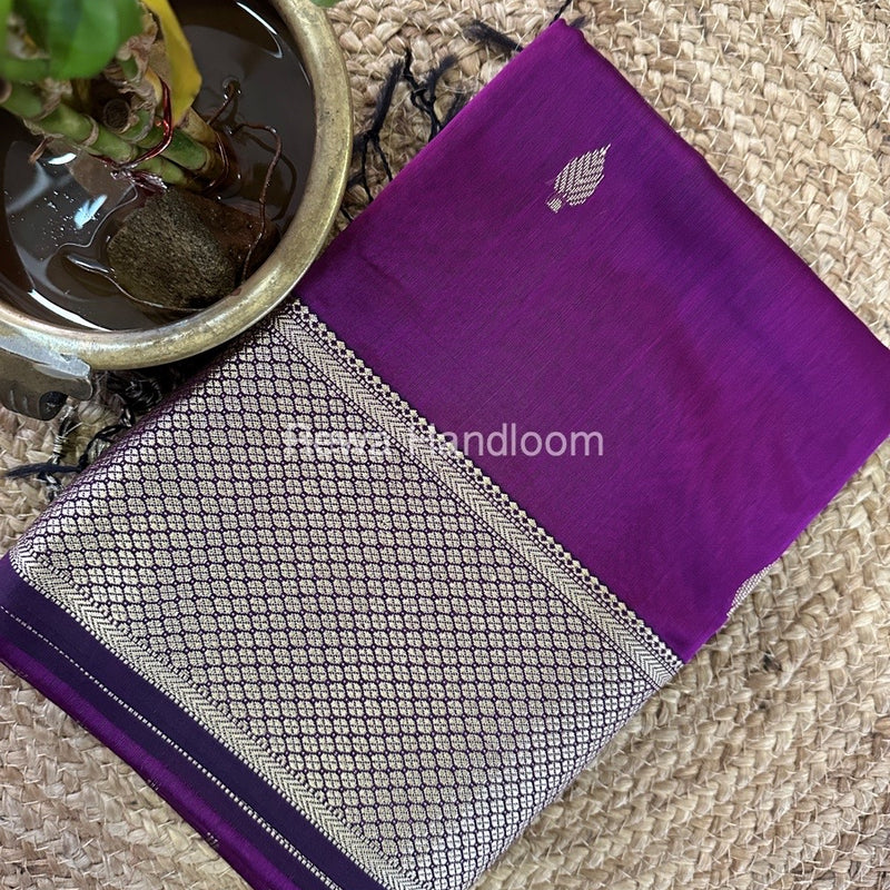 Maheshwari Dark Magenta Resham Thread Butti Saree RBS76