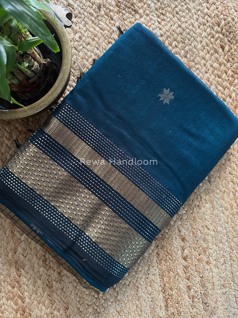 Maheshwari Rama Green Butti Saree TPBS06