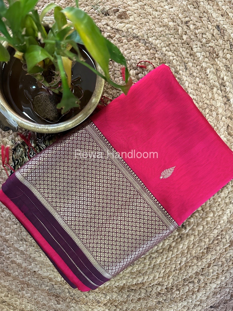 Maheshwari Rani Pink Resham Thread Butti Saree RBS73