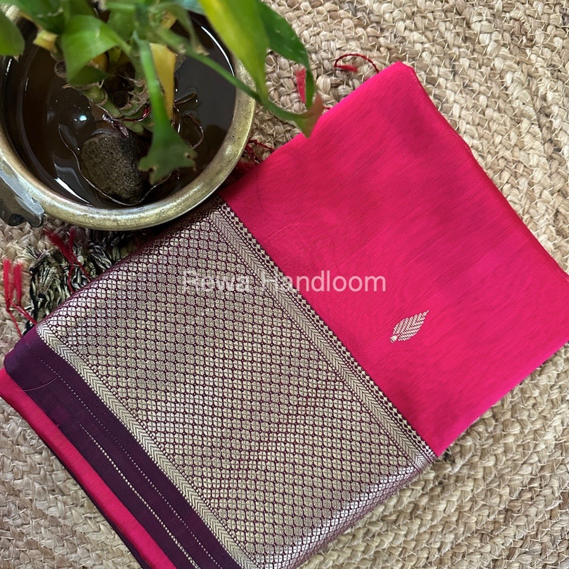 Maheshwari Rani Pink Resham Thread Butti Saree RBS73