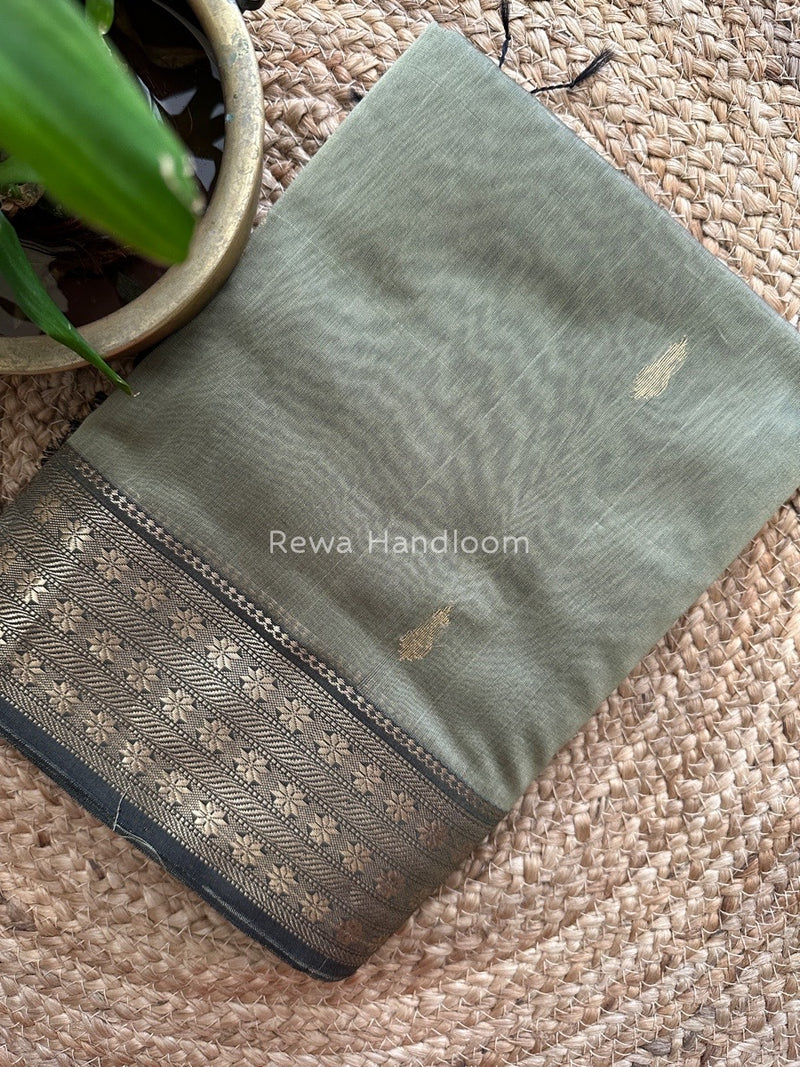 Maheshwari Beige Butta Pallu Saree BBS01
