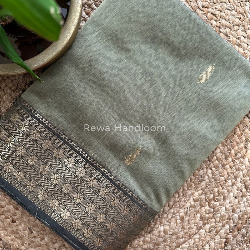 Maheshwari Beige Butta Pallu Saree BBS01