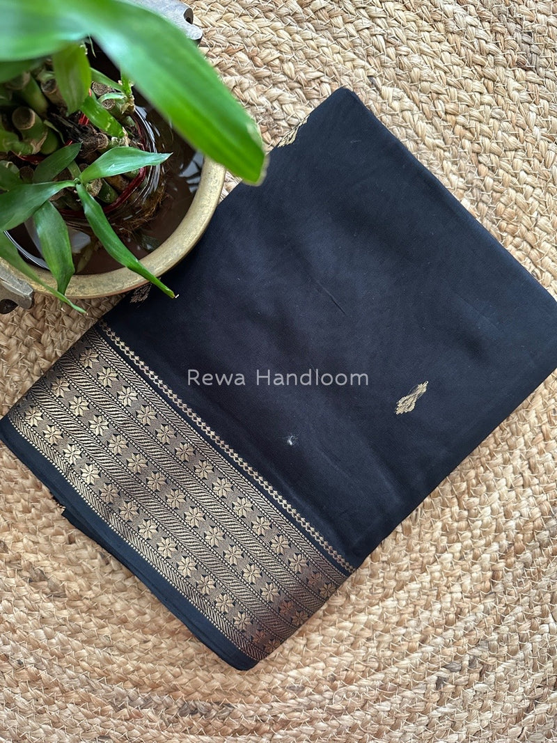 Maheshwari Black Butta Pallu Saree BBS03