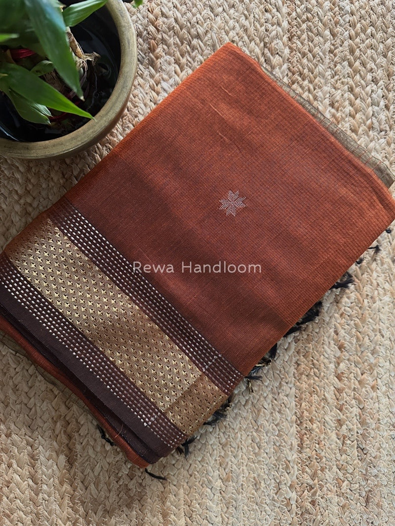 Maheshwari Brown Butti Saree TPBS07