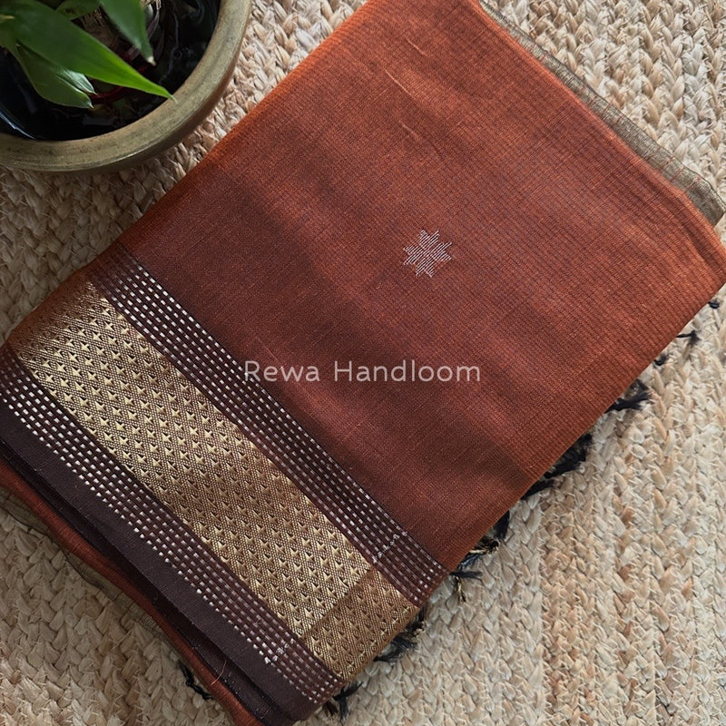 Maheshwari Brown Butti Saree TPBS07