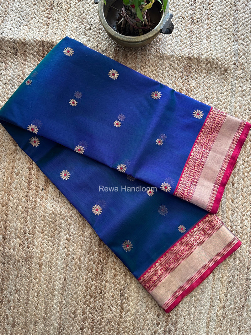 Chanderi Katan Silk Nakshi Border Saree