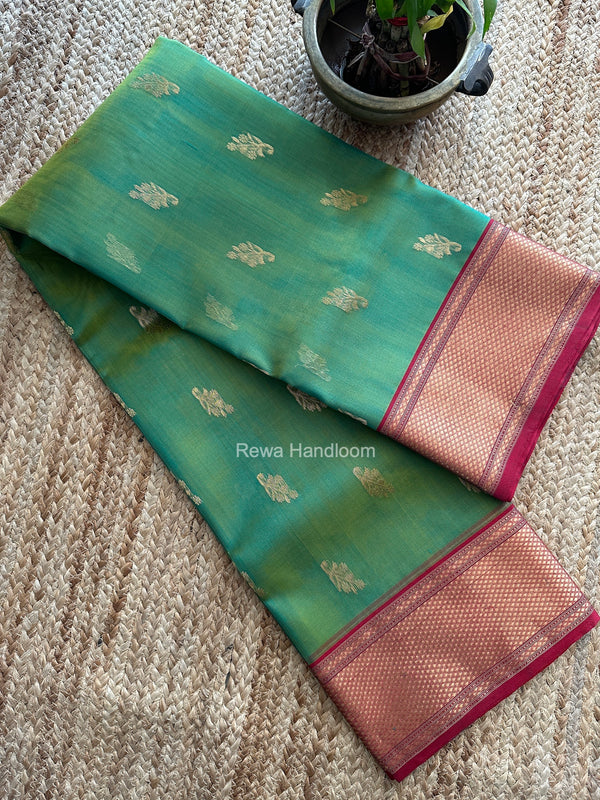 Chanderi Katan Silk Nakshi Border Saree