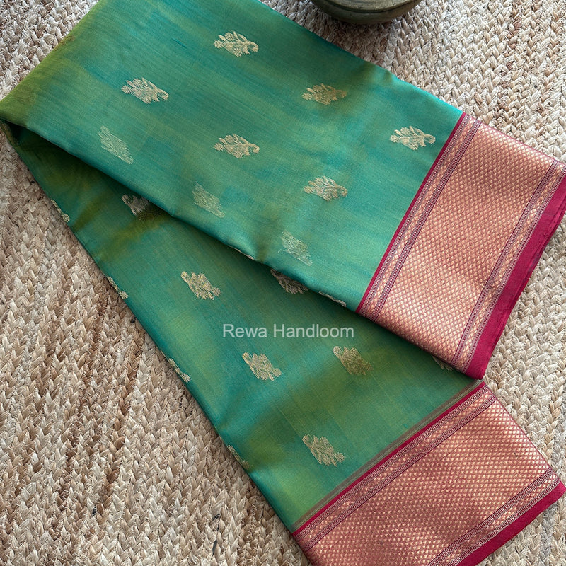 Chanderi Katan Silk Nakshi Border Saree