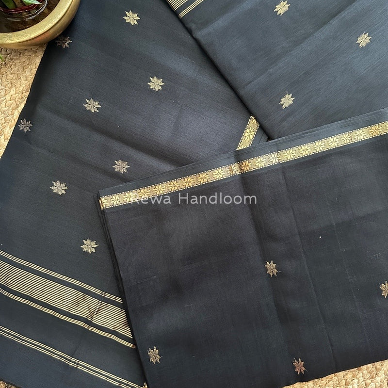 Black Zari Butti Maheshwari Saree SBS0041