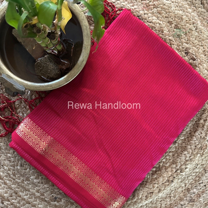 Maheshwari Rani Pink Garbha Reshami Silk Saree GS204