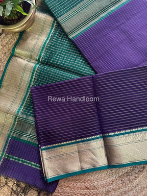 Maheshwari Violet Zari Linning Saree-GL028