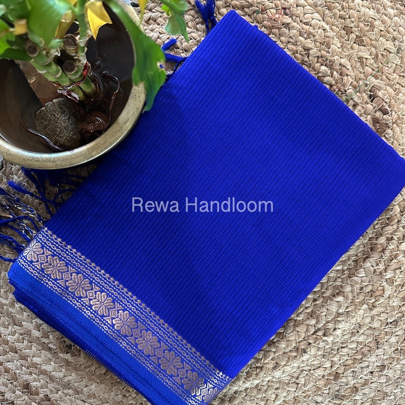 Maheshwari Royal Blue Garbha Reshami Silk Saree GS205