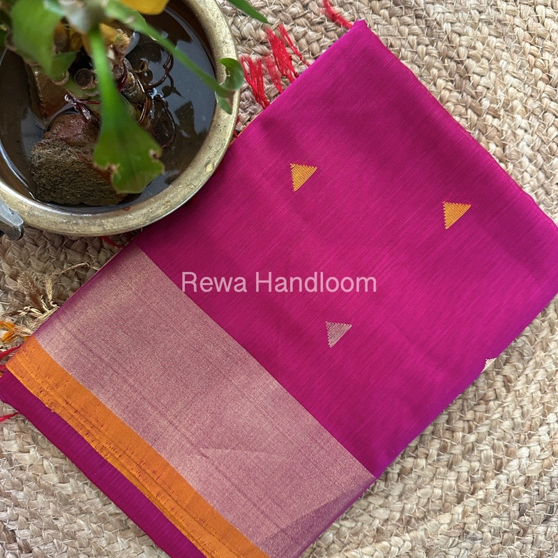Magenta Zari Butti Maheshwari Saree SB0102