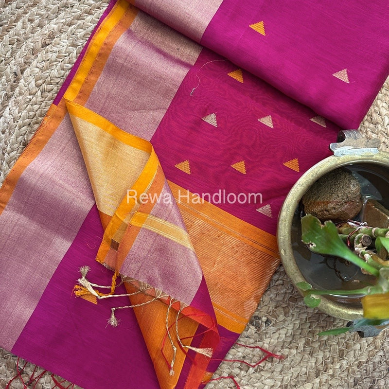  Zari Butti Maheshwari Saree