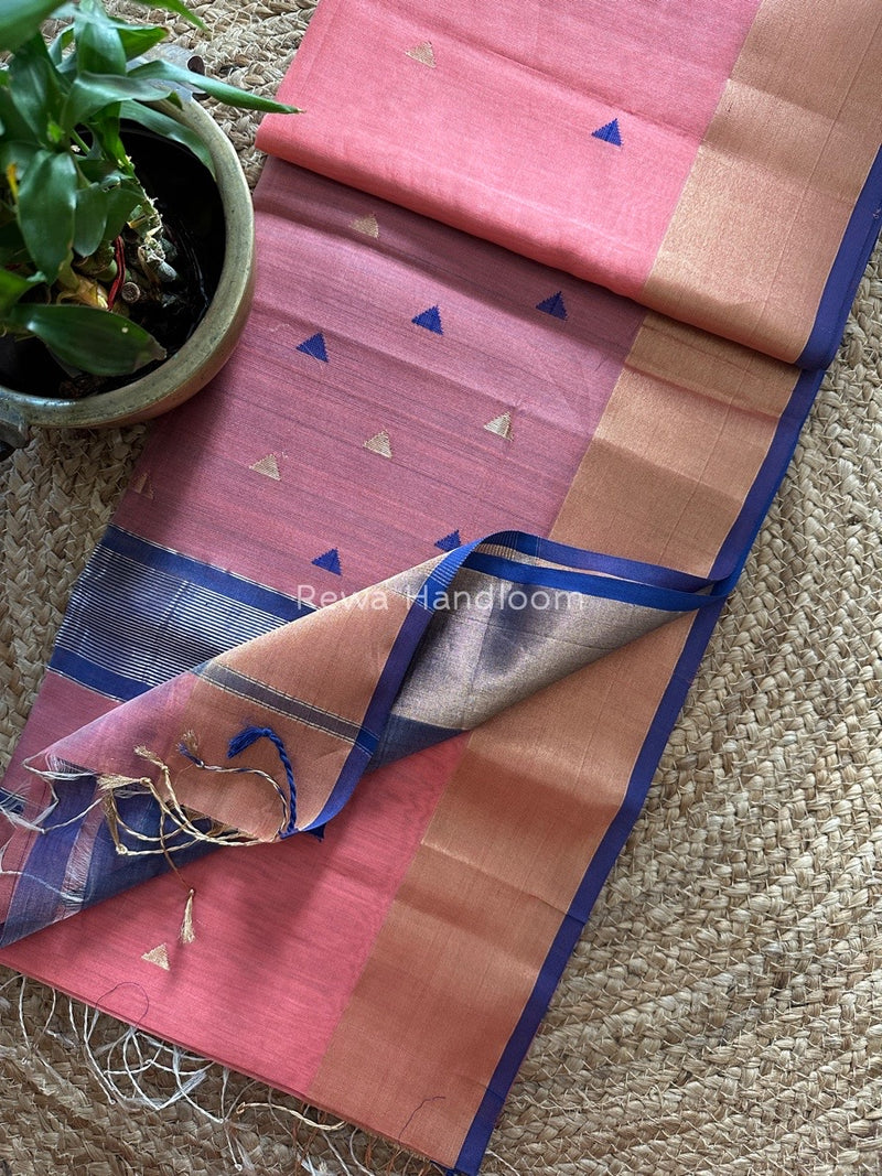  Zari Triangle Butti Maheshwari Saree