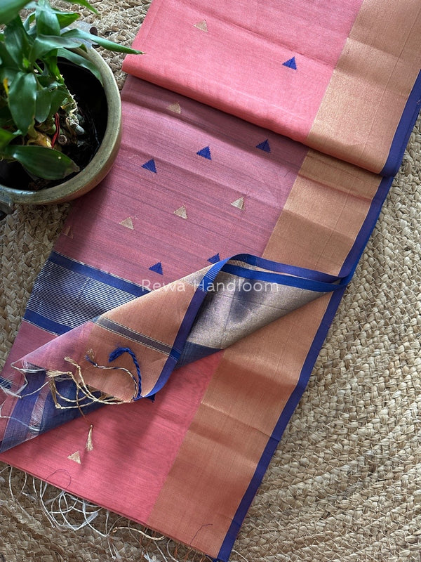  Zari Triangle Butti Maheshwari Saree