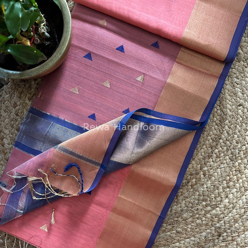  Zari Triangle Butti Maheshwari Saree