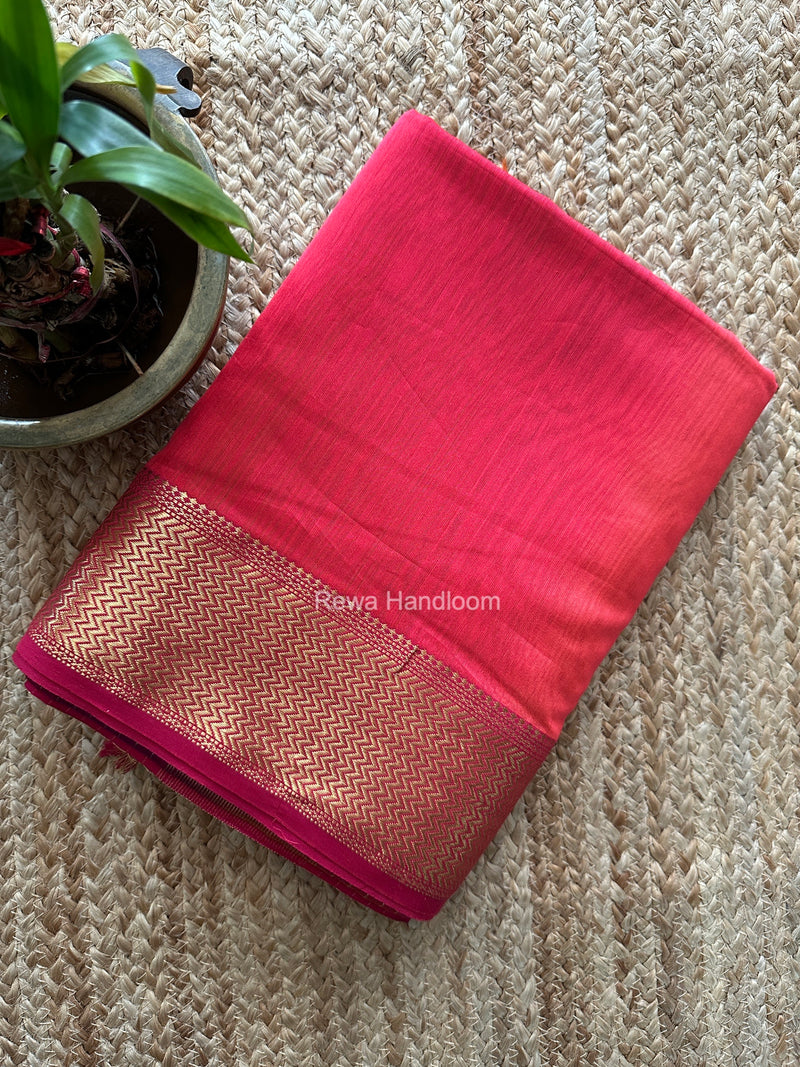 Maheshwari Fuchsia Shaded Plain Saree ZBPS017