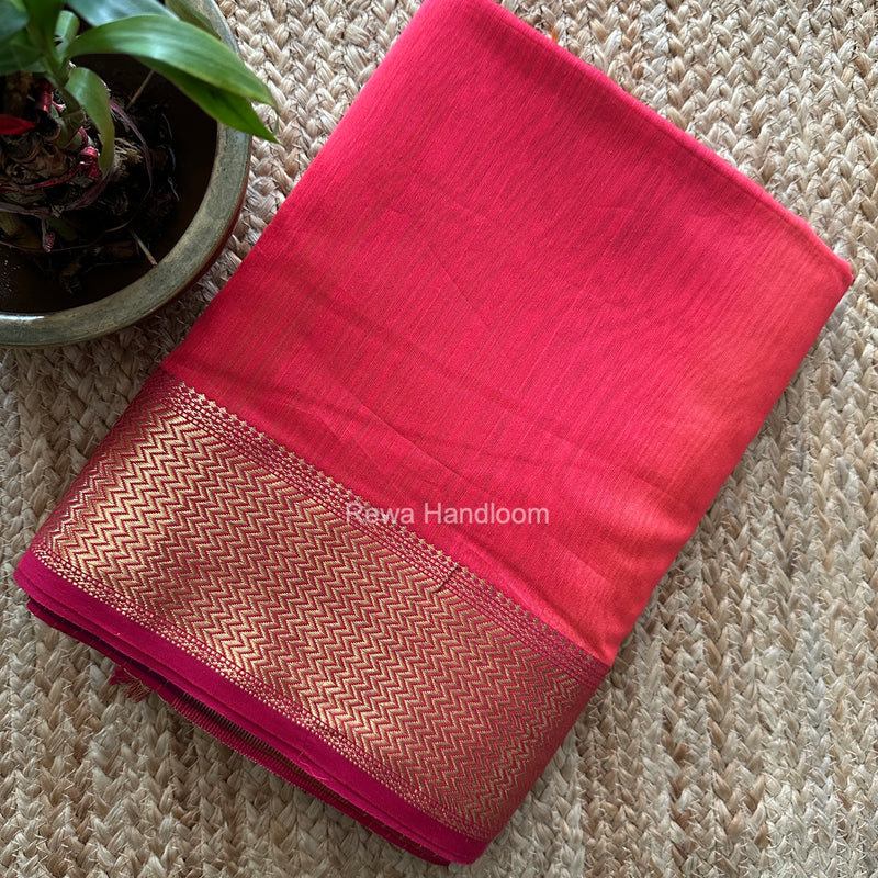 Maheshwari Fuchsia Shaded Plain Saree ZBPS017