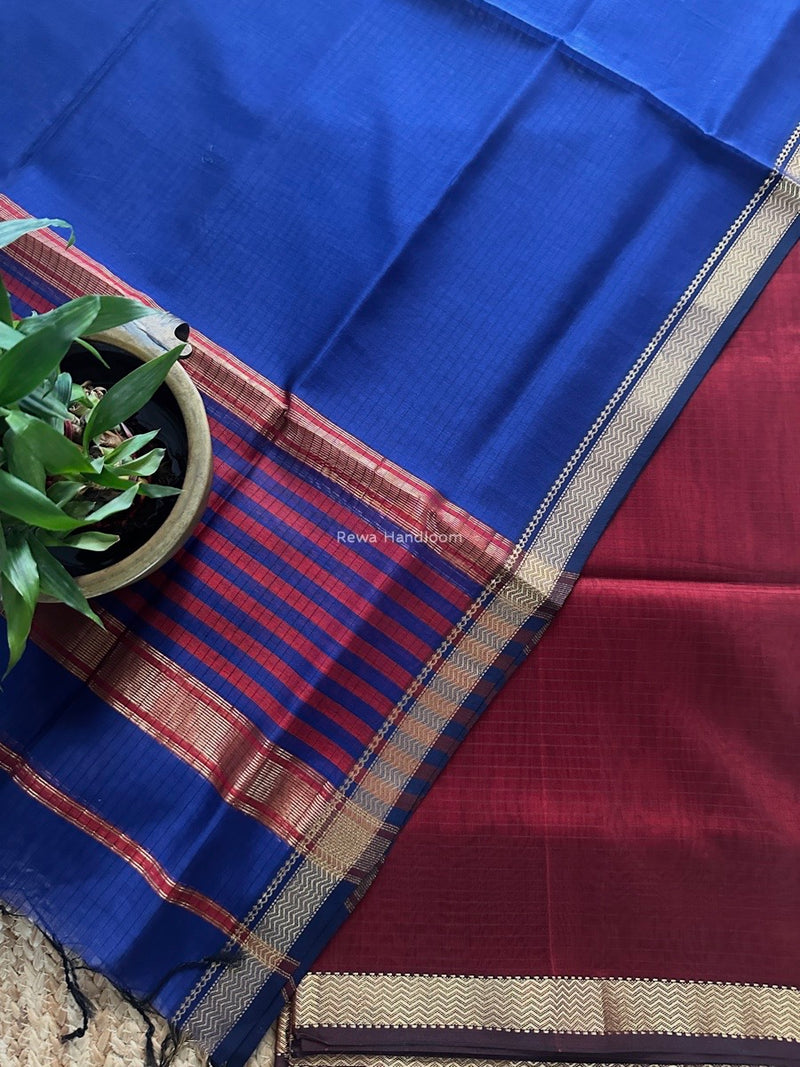 Maheshwari Zari Border Dress Material 