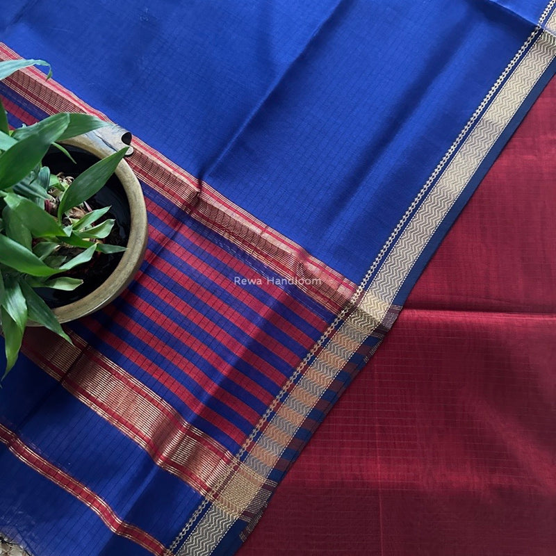 Maheshwari Zari Border Dress Material 