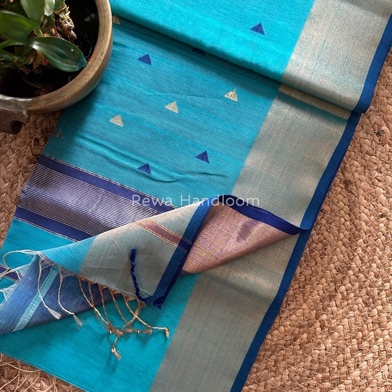  Zari Triangle Butti Maheshwari Saree