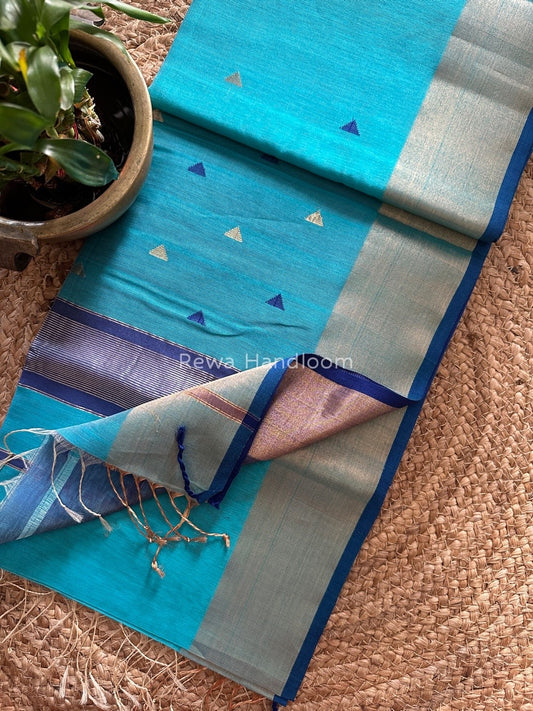  Zari Triangle Butti Maheshwari Saree
