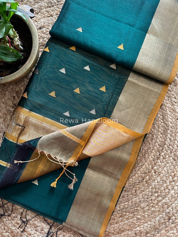  Zari Triangle Butti Maheshwari Saree