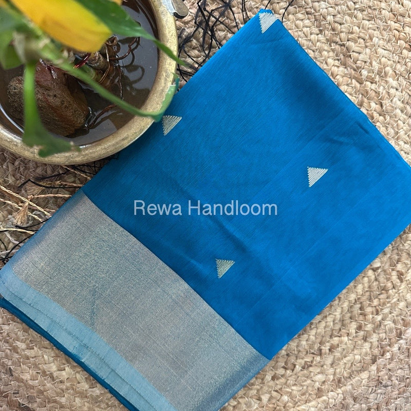 Rama Green Zari Butti Maheshwari Saree SB089