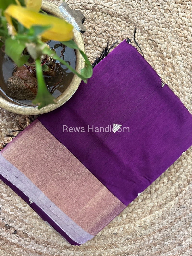 Violet Zari Butti Maheshwari Saree SB098