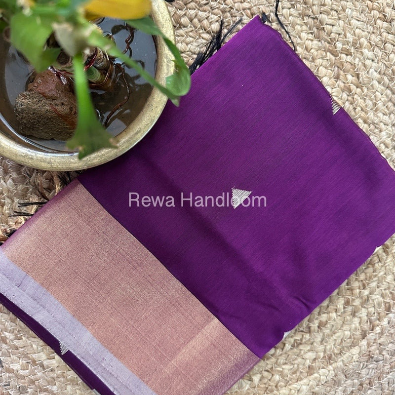 Violet Zari Butti Maheshwari Saree SB098