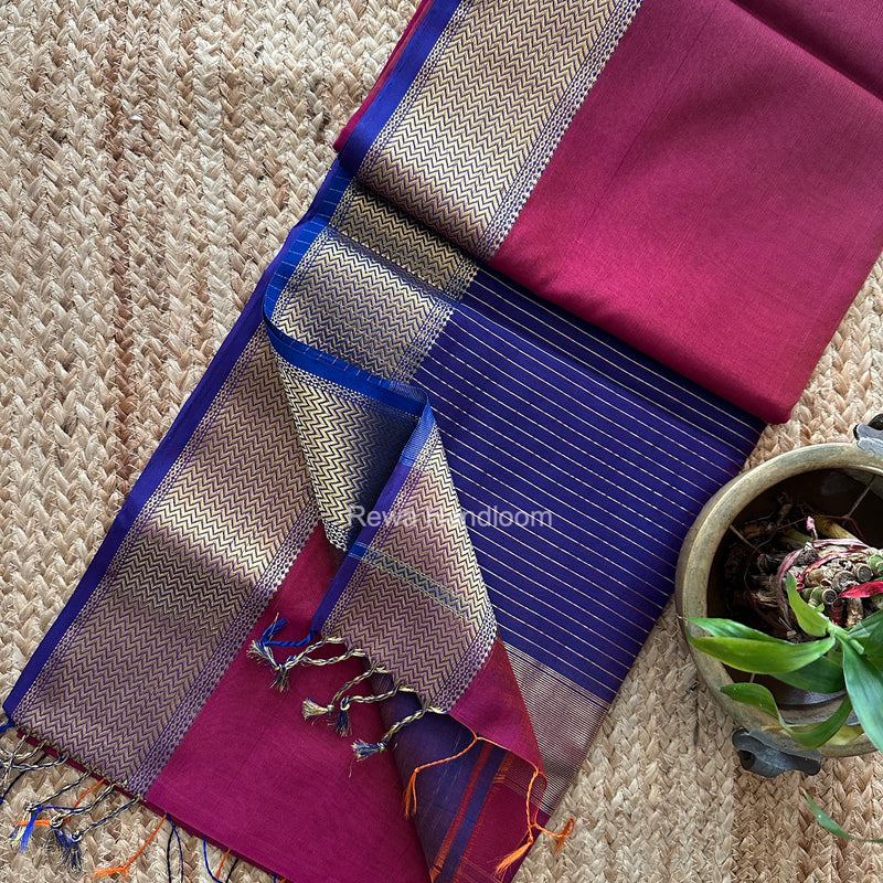 Maheshwari Shaded Plain Saree