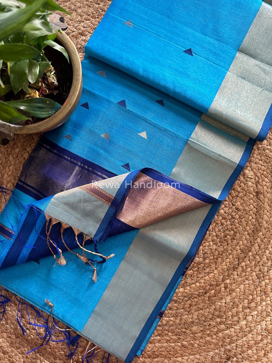  Zari Triangle Butti Maheshwari Saree
