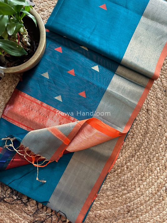  Zari Triangle Butti Maheshwari Saree