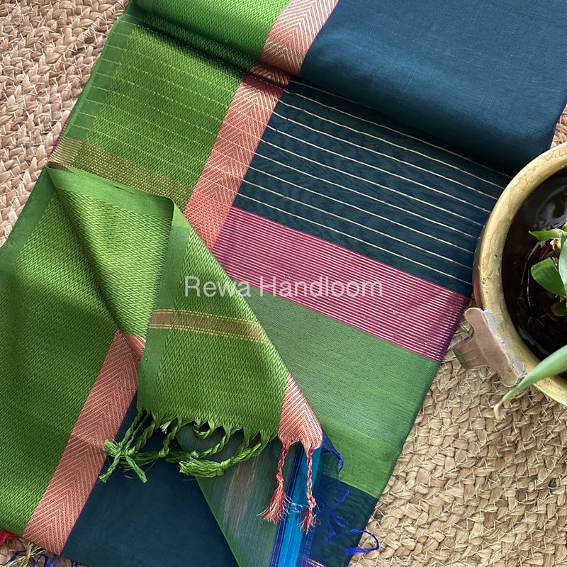 Morpankhi Ganga Jamuna Maheshwari Saree-GJ017