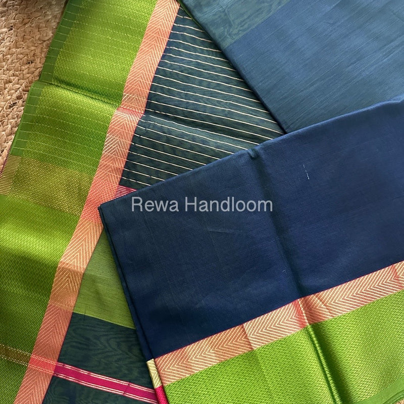 Morpankhi Ganga Jamuna Maheshwari Saree-GJ017
